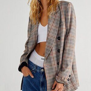 NWT Free People Ashby Plaid Blazer